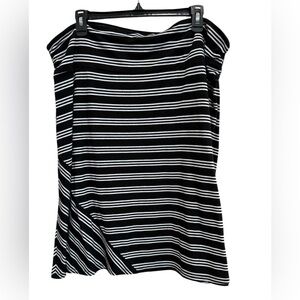 Faded Glory Y2K Black and White Striped Skirt Size 2XL 20 Super Stretchy